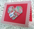 Origami valentine card with secret message